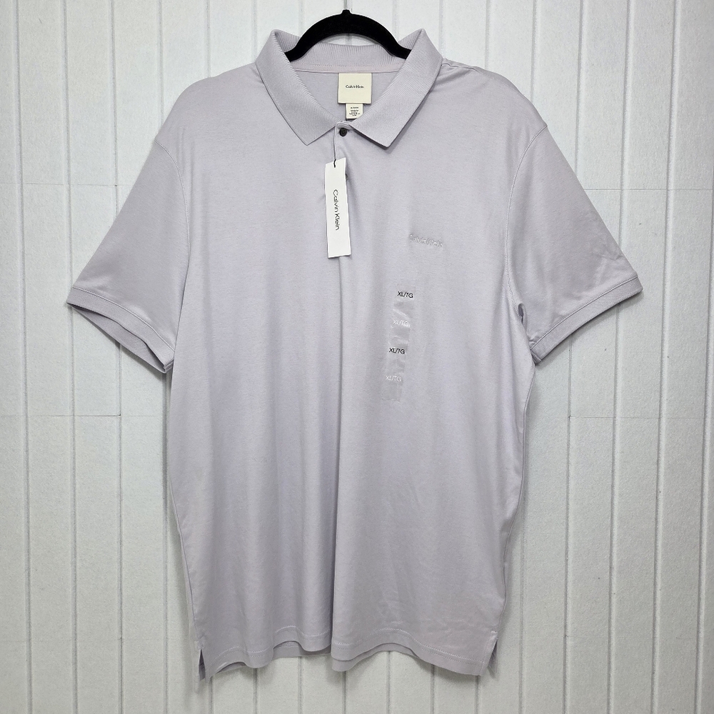 Calvin Klein Classic Fit Cotton lavender Polo Shirt Size XL
